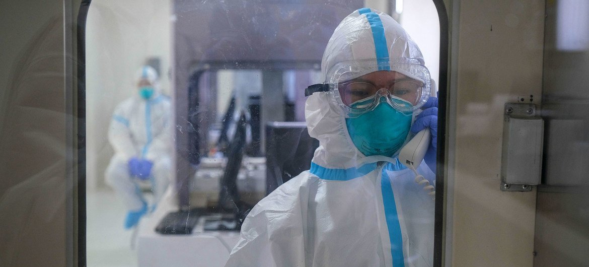 Medical technicians test the equipment inside a sterile lab during the inauguration of a new facility in the Philippines focused on pandemic research. Medical technicians test the equipment inside a sterile lab during the inauguration of a new facility in the Philippines focused on pandemic research.