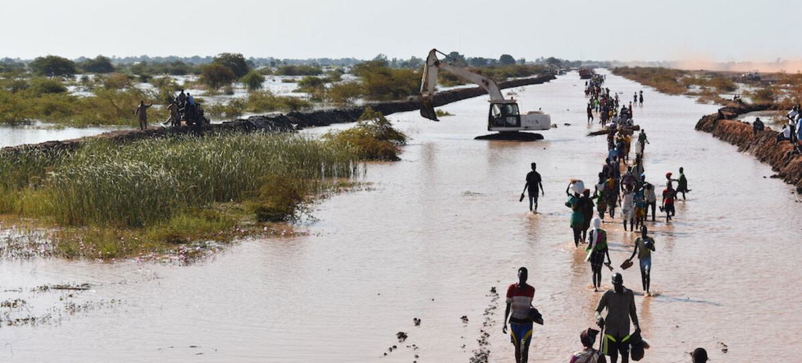 Güney Sudan'ın Birlik bölgesi, 2021 yılının Aralık ayında 60 yılın en kötü selini yaşadı.