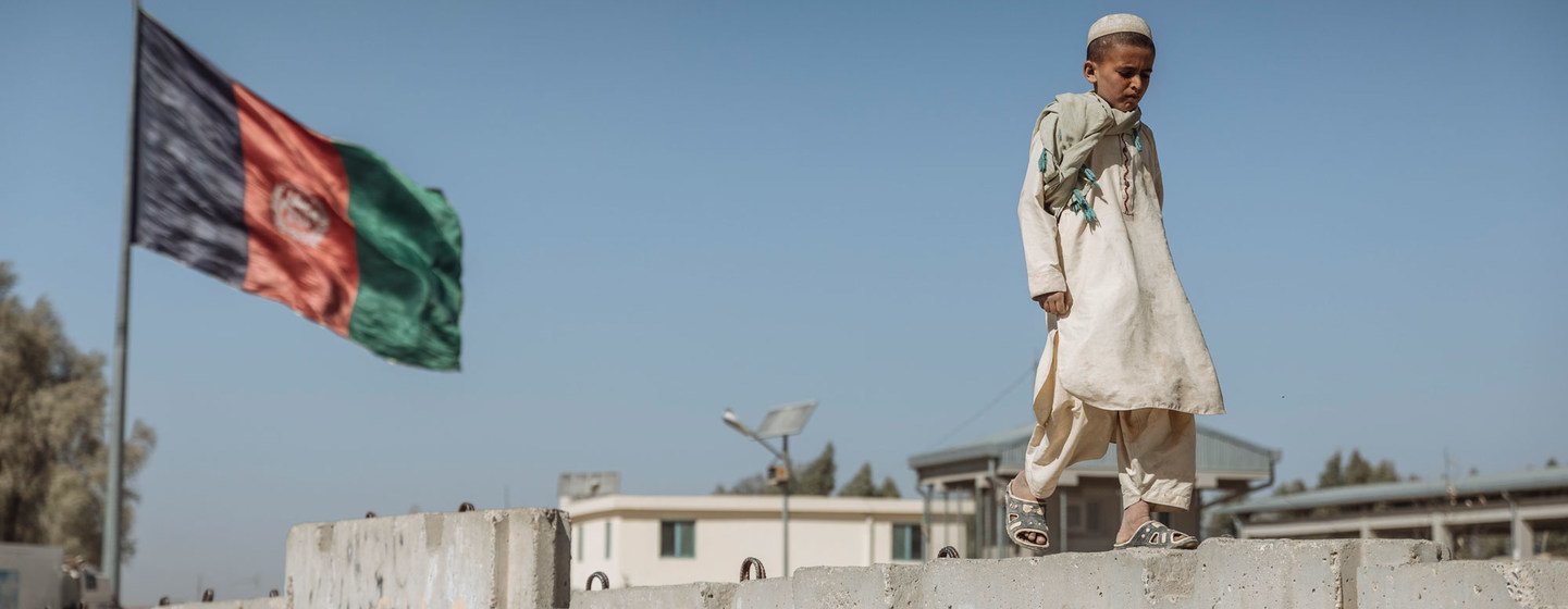 A young boy walks along the Spin Boldak-Chaman border of Afghanistan and Pakistan in February 2021. A young boy walks along the Spin Boldak-Chaman border of Afghanistan and Pakistan in February 2021.