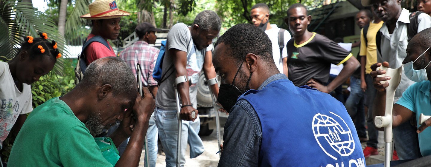 IOM distributed crutches and wheelchairs to people with disabilities. IOM distributed crutches and wheelchairs to people with disabilities.