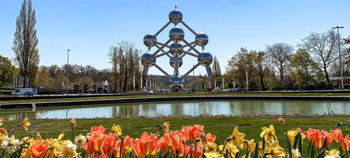 The Atomium building in the Belgian capital was originally constructed for the 1958 Brussels World’s Fair. The Atomium building in the Belgian capital was originally constructed for the 1958 Brussels World’s Fair.