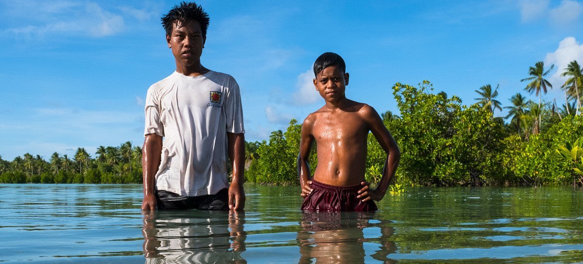 With most of its land only a few feet above sea level, Kiribati is seeing growing damage from storms and flooding. With most of its land only a few feet above sea level, Kiribati is seeing growing damage from storms and flooding.