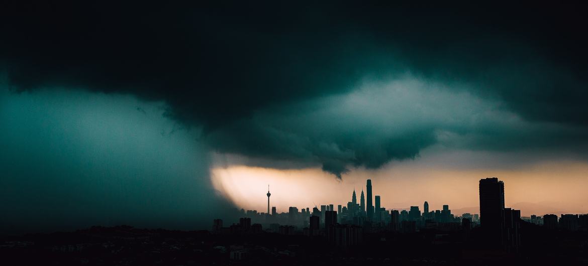 Storm approaching Kuala Lumpur, Malaysia.