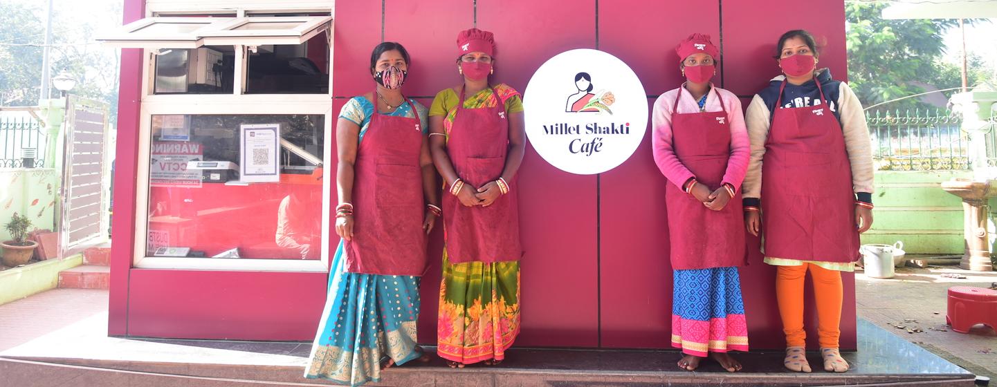 Millet Cafe in Odisha, India. Millet Cafe in Odisha, India.