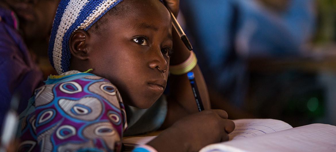 Students attend class at a school in Kaya, Burkina Faso.