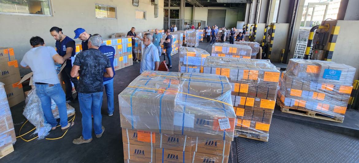 Following the WHO emergency response to the Cholera outbreak in Lebanon, the first shipment of the drug & amp;  Supply kits come from WHO's Dubai hub.