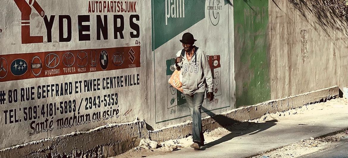 A man walks in Delmas, Port au Prince, Haiti.