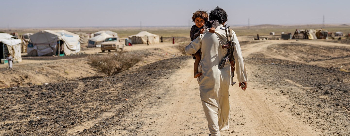 A displaced man who fled his village now lives in a tent settlement on the outskirts of Marib in Yemen. A displaced man who fled his village now lives in a tent settlement on the outskirts of Marib in Yemen.