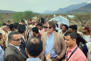 UN Resident and Humanitarian Coordinator for Yemen, David Gressly (centre) is pictured on a four-day mission to Yemen. UN Resident and Humanitarian Coordinator for Yemen, David Gressly (centre) is pictured on a four-day mission to Yemen.