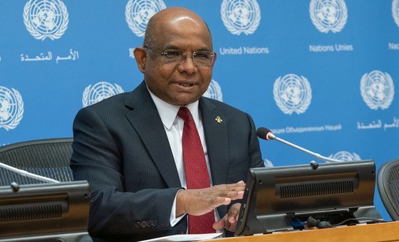 Abdulla Shahid, President of the 76th session of the UN General Assembly, briefs the media at UN Headquarters in New York. Abdulla Shahid, President of the 76th session of the UN General Assembly, briefs the media at UN Headquarters in New York.