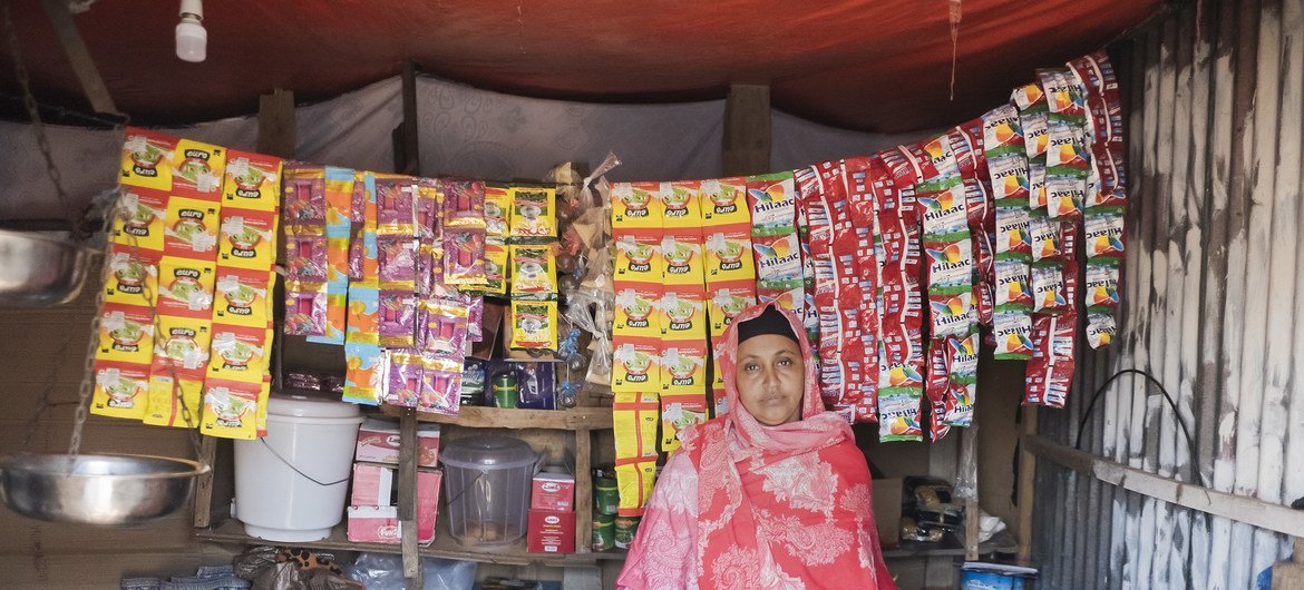 Sada, a livestock trader in her shop in the Digaale displaced persons camp in Hargeisa, Somalia. Sada, a livestock trader in her shop in the Digaale displaced persons camp in Hargeisa, Somalia.