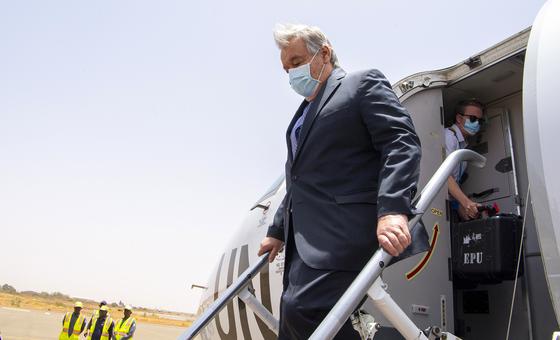 United Nations Secretary-General António Guterres arrives in Niamey, Niger, on a three-country tour of West Africa.