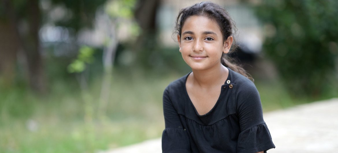 Lebanese schoolgirl Mira, 12, help to clear rubble at her school in the days following the explosion. Lebanese schoolgirl Mira, 12, help to clear rubble at her school in the days following the explosion.