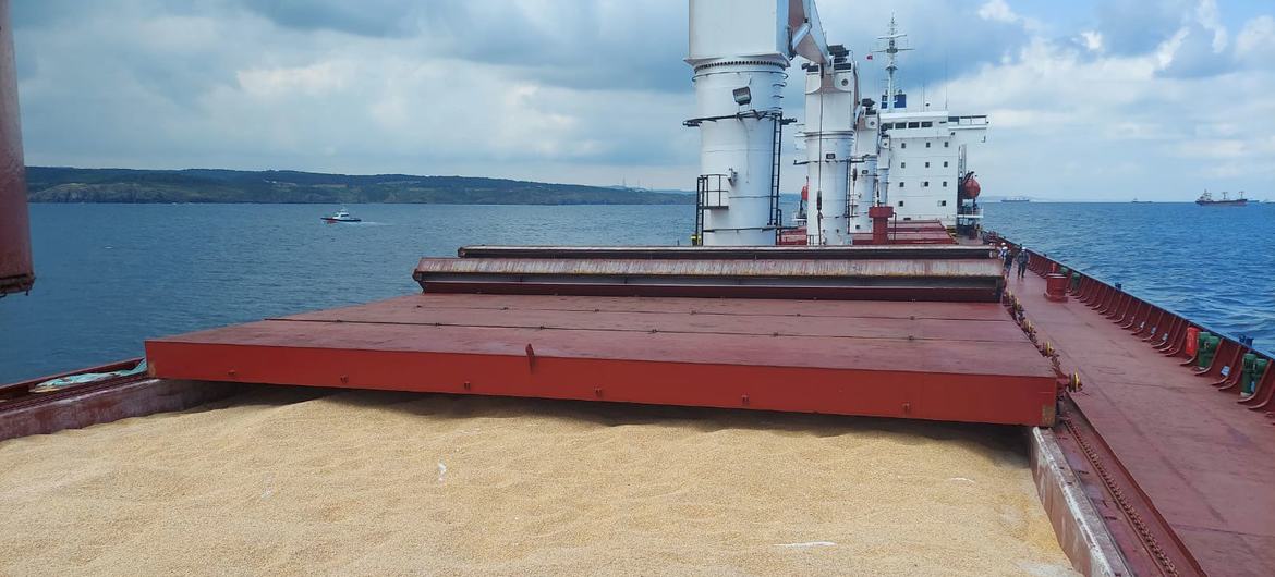 The first shipment of over 26,000 tons of Ukrainian food under a Black Sea export deal has been cleared to proceed towards its final destination in Lebanon. The first shipment of over 26,000 tons of Ukrainian food under a Black Sea export deal has been cleared to proceed towards its final destination in Lebanon.