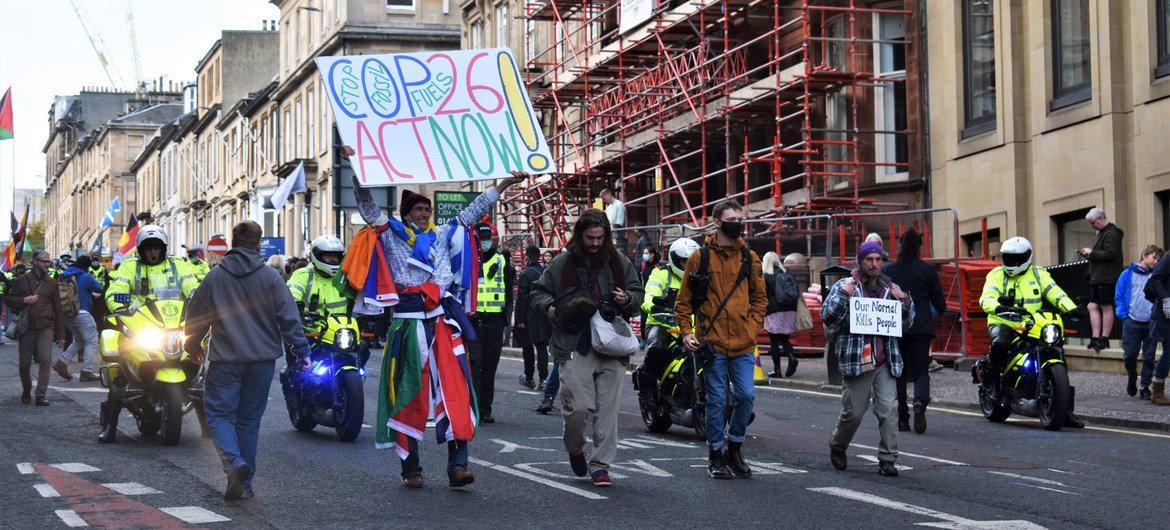 Civil organizations demonstrate at the COP26 Climate Conference in Glasgow, Scotland. Civil organizations demonstrate at the COP26 Climate Conference in Glasgow, Scotland.
