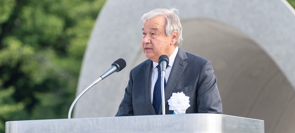The Secretary-General António Guterres attends the Peace Memorial Ceremony in Hiroshima. The Secretary-General António Guterres attends the Peace Memorial Ceremony in Hiroshima.