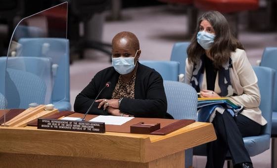 Bintou Keita, Special Representative of the Secretary-General and Head of the UN Organization Stabilization Mission in the Democratic Republic of the Congo (MONUSCO), briefs Security Council members on the situation in the country. Bintou Keita, Special Representative of the Secretary-General and Head of the UN Organization Stabilization Mission in the Democratic Republic of the Congo (MONUSCO), briefs Security Council members on the situation in the country.
