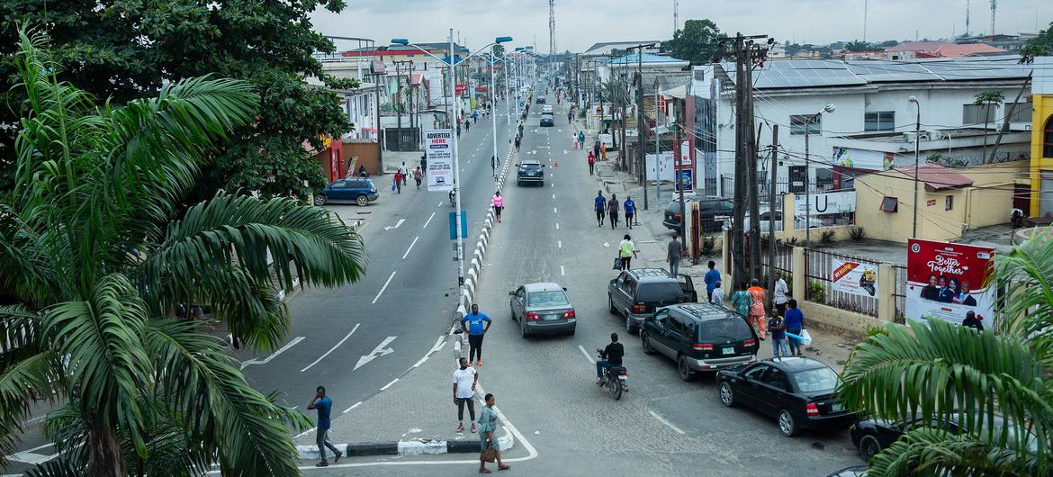 Lagos, Nigeria's largest city. Lagos, Nigeria's largest city.