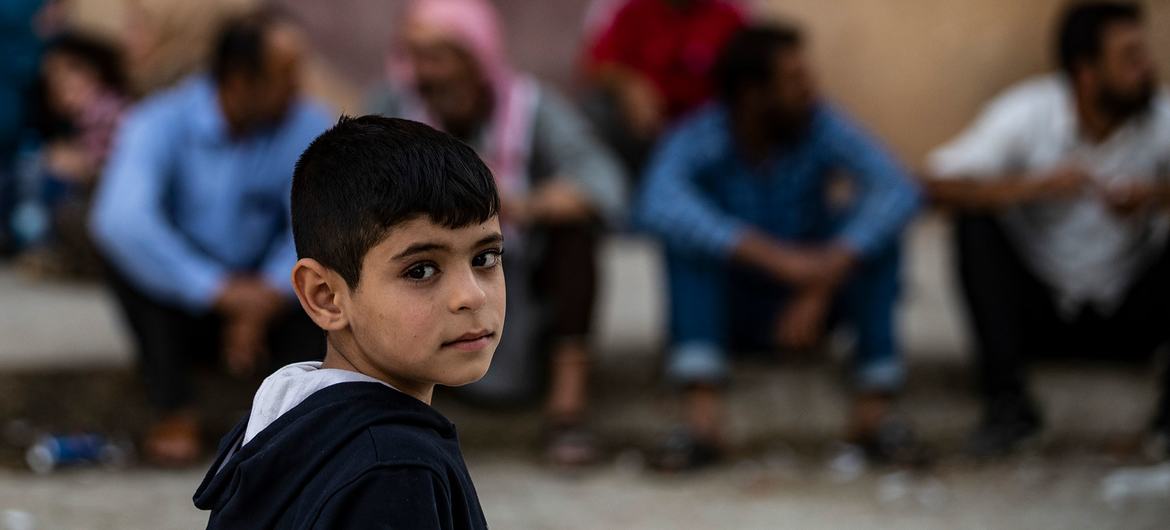 Displaced people in Tal Tamer in northeastern Syria. Displaced people in Tal Tamer in northeastern Syria.