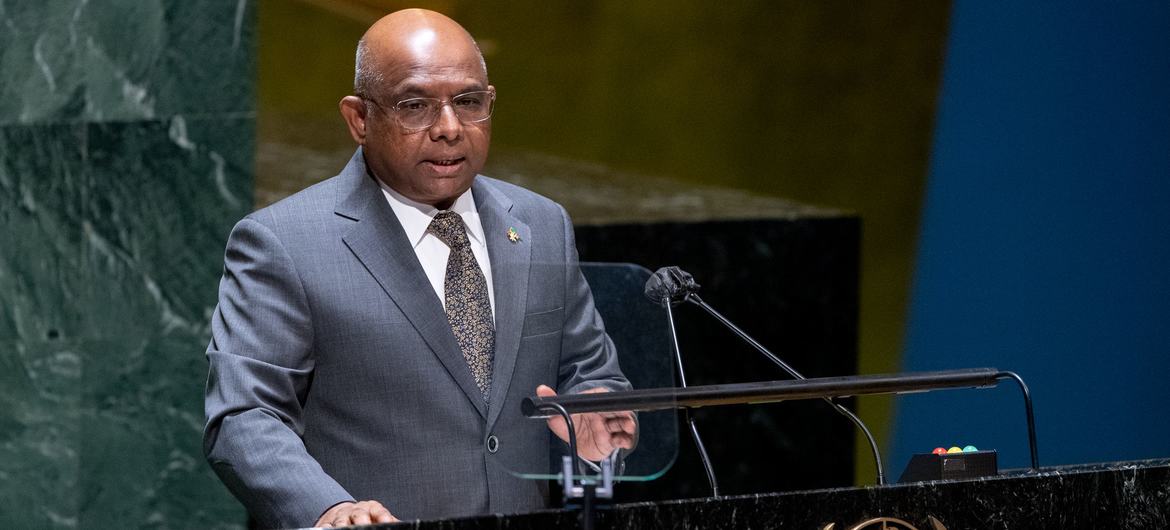 General Assembly President Abdulla Shahid briefs delegates on his priorities for the resumed part of the 76th session during an informal meeting of the plenary. General Assembly President Abdulla Shahid briefs delegates on his priorities for the resumed part of the 76th session during an informal meeting of the plenary.