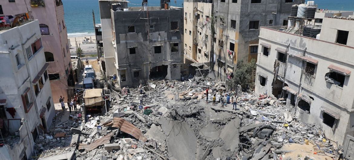Destruction following the Israeli airstrike during the escalation in August 2022