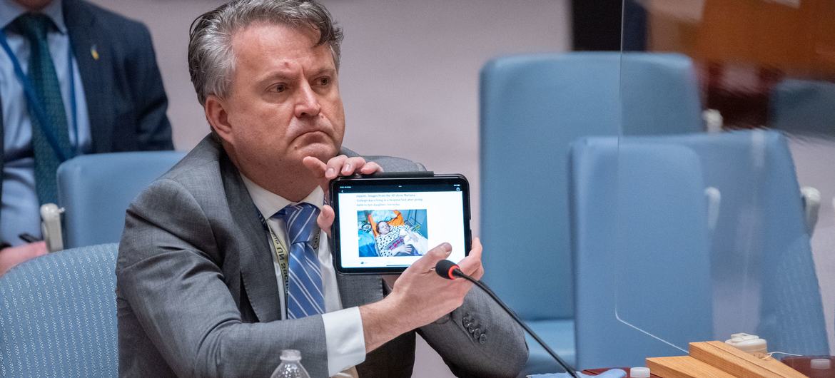 Sergiy Kyslytsya, Permanent Representative of Ukraine to the United Nations, addresses the Security Council meeting on threats to international peace and security. Sergiy Kyslytsya, Permanent Representative of Ukraine to the United Nations, addresses the Security Council meeting on threats to international peace and security.