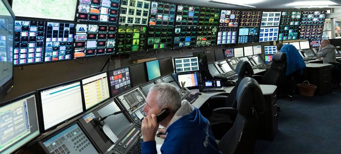A European Broadcasting Union staff member at work at their headquarters in Geneva, Switzerland. A European Broadcasting Union staff member at work at their headquarters in Geneva, Switzerland.