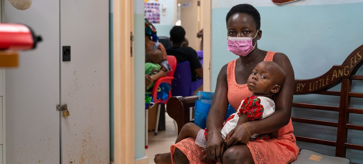 A two-year-old girl and her mother wait to see a doctor at the paediatric oncology unit at a hospital in Accra, Ghana. A two-year-old girl and her mother wait to see a doctor at the paediatric oncology unit at a hospital in Accra, Ghana.