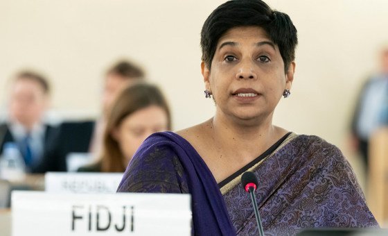 Nazhat Shameem Khan, Permanent Representative of the Republic of Fiji to the United Nations Office at Geneva was elected President of the Human Rights Council for 2021. Nazhat Shameem Khan, Permanent Representative of the Republic of Fiji to the United Nations Office at Geneva was elected President of the Human Rights Council for 2021.
