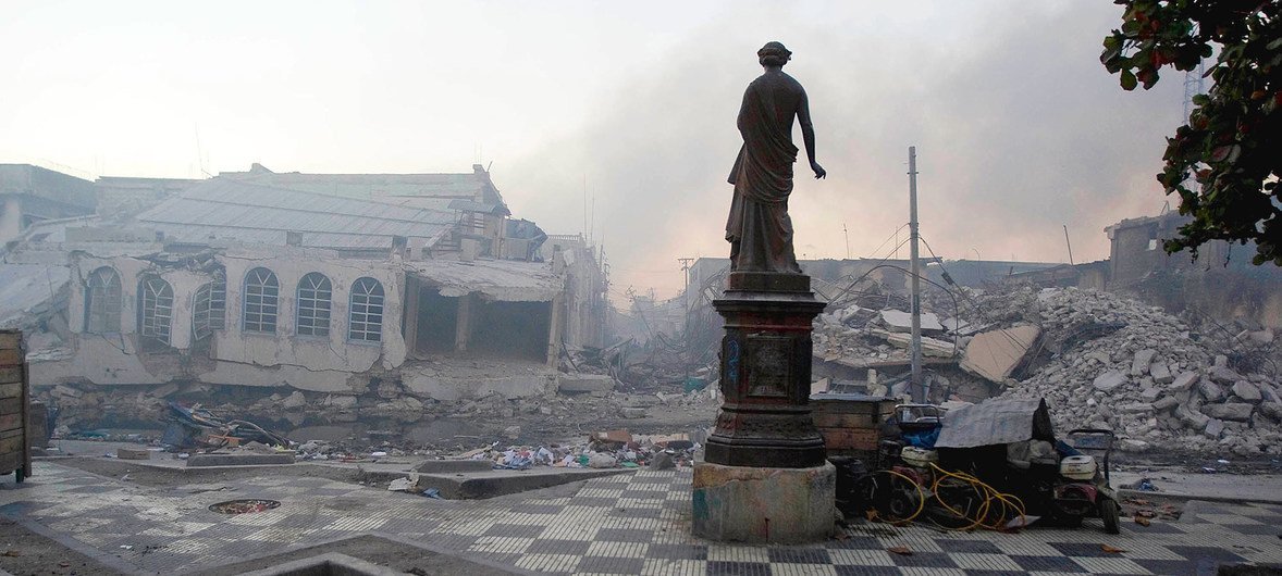 The capital of Haiti, Port-au-Prince, was extensively damaged by the January 2010 earthquake.