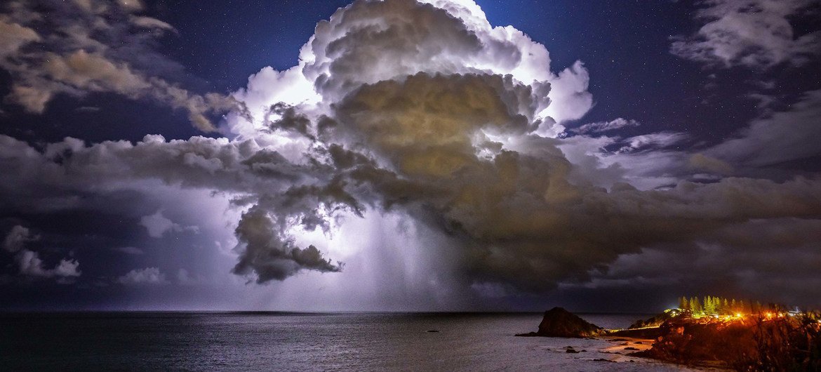 Clouds form above the ocean in Port Macquarie, Australia. Clouds form above the ocean in Port Macquarie, Australia.