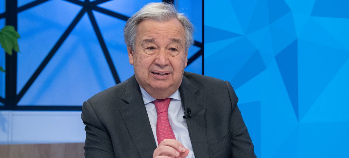 Secretary-General António Guterres addresses the World Economic Forum. Secretary-General António Guterres addresses the World Economic Forum.