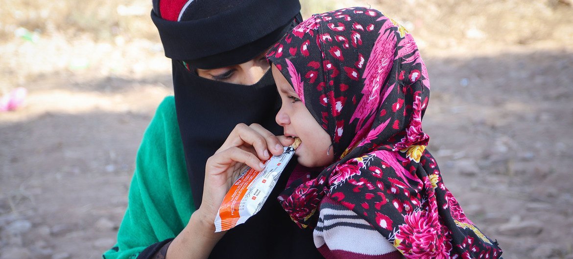 Mobile health clinics are distributing nutritional supplements to children in Yemen. Mobile health clinics are distributing nutritional supplements to children in Yemen.