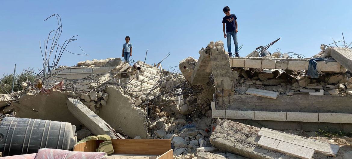 A demolished home in Beit Sira village, Ramallah, in the central West Bank. A demolished home in Beit Sira village, Ramallah, in the central West Bank.