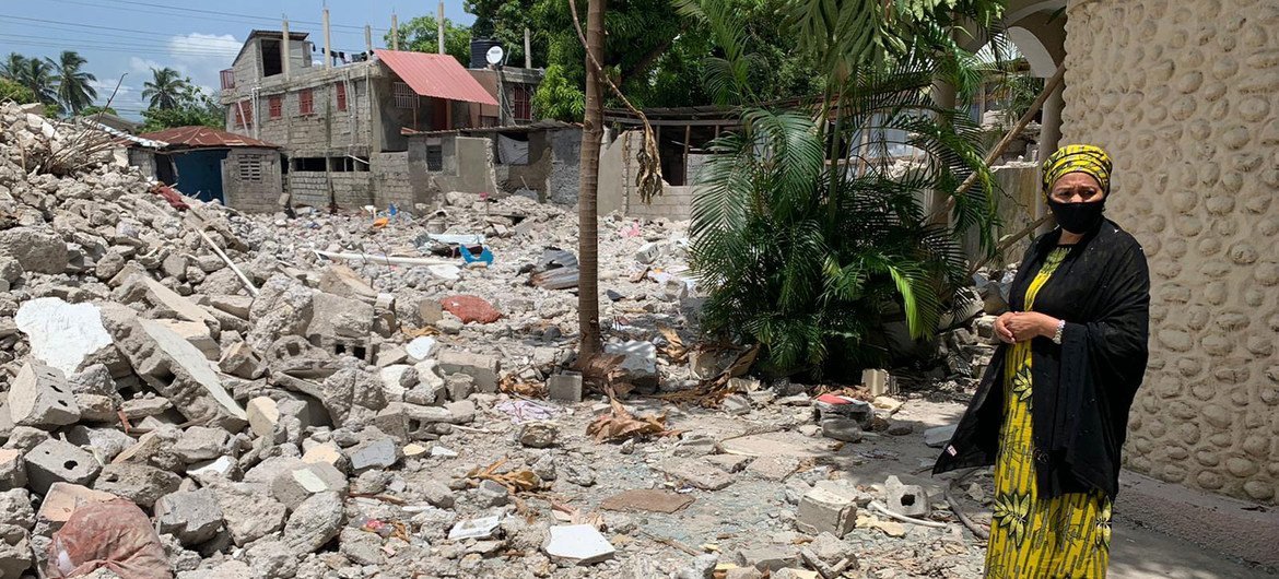 UN Deputy Secretary-General Amina Mohammed visits Les Cayes in Haiti after it was devastated by a 7.2-magnitude earthquake. UN Deputy Secretary-General Amina Mohammed visits Les Cayes in Haiti after it was devastated by a 7.2-magnitude earthquake.