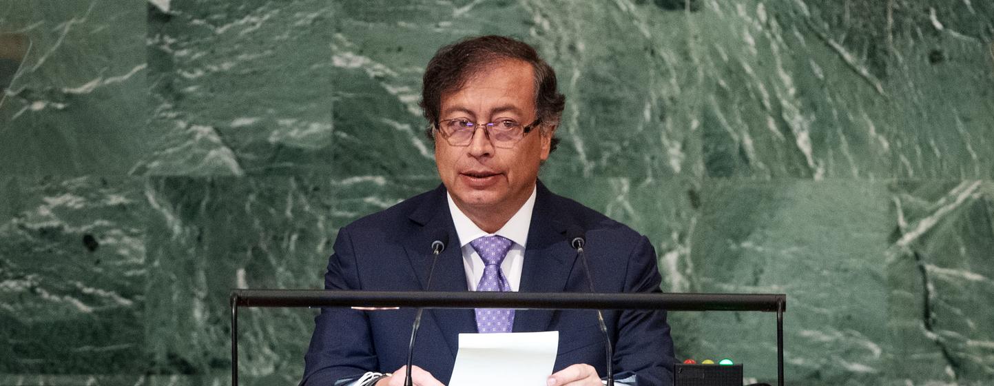 President Gustavo Petro Urrego of Colombia addresses the general debate of the UN General Assembly’s 77th session. President Gustavo Petro Urrego of Colombia addresses the general debate of the UN General Assembly’s 77th session.