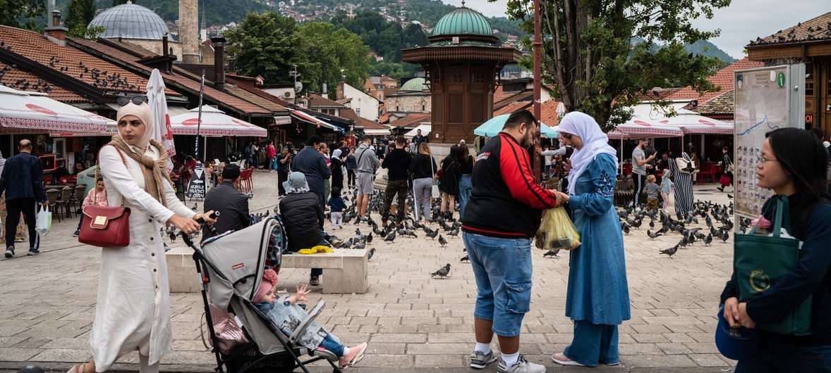 People walk through the streets of Sarajevo, Bosnia and Herzegovina (file photo). People walk through the streets of Sarajevo, Bosnia and Herzegovina (file photo).