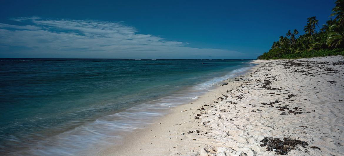 A beach in Tonga, before the eruption of Hunga Tonga-Hunga Ha'apai A beach in Tonga, before the eruption of Hunga Tonga-Hunga Ha'apai