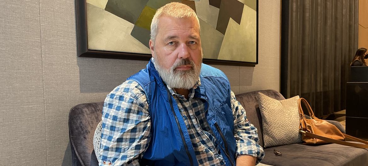 Russian journalist Dmitry Muratov, Nobel Peace Prize winner. Russian journalist Dmitry Muratov, Nobel Peace Prize winner.