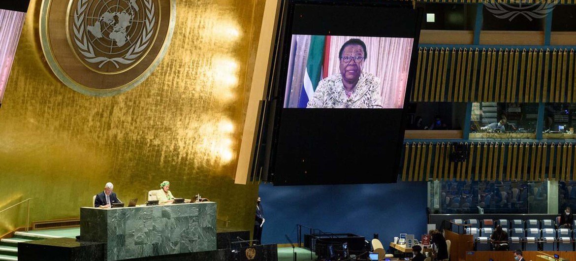 Naledi Pandor, Minister of International Relations and Cooperation of South Africa speaks at the General Assembly’s informal plenary meeting for Nelson Mandela International Day. Naledi Pandor, Minister of International Relations and Cooperation of South Africa speaks at the General Assembly’s informal plenary meeting for Nelson Mandela International Day.