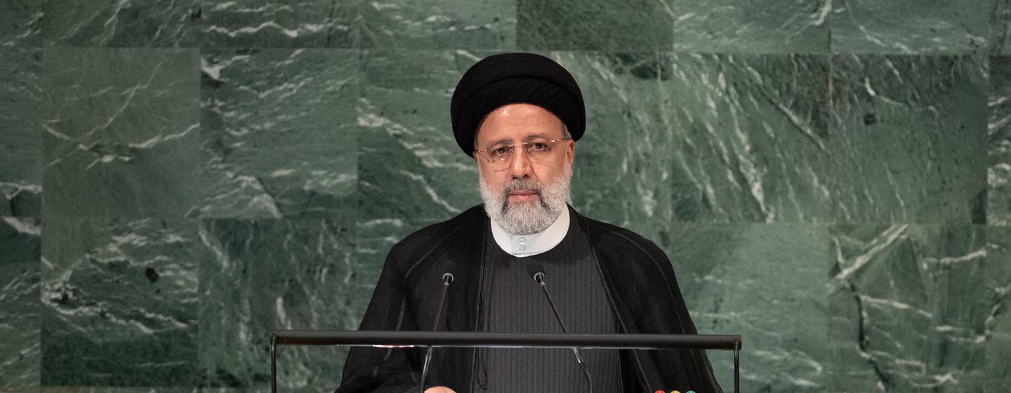 President Seyyed Ebrahim Raisi of Iran addresses the general debate of the General Assembly’s seventy-seventh session. President Seyyed Ebrahim Raisi of Iran addresses the general debate of the General Assembly’s seventy-seventh session.