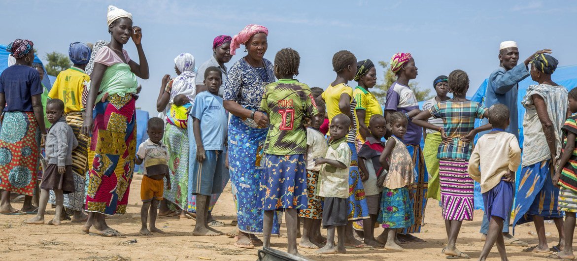 Displaced people in Burkina Faso gather gather in a camp in Pissila town in the northeast of the country. Displaced people in Burkina Faso gather gather in a camp in Pissila town in the northeast of the country.