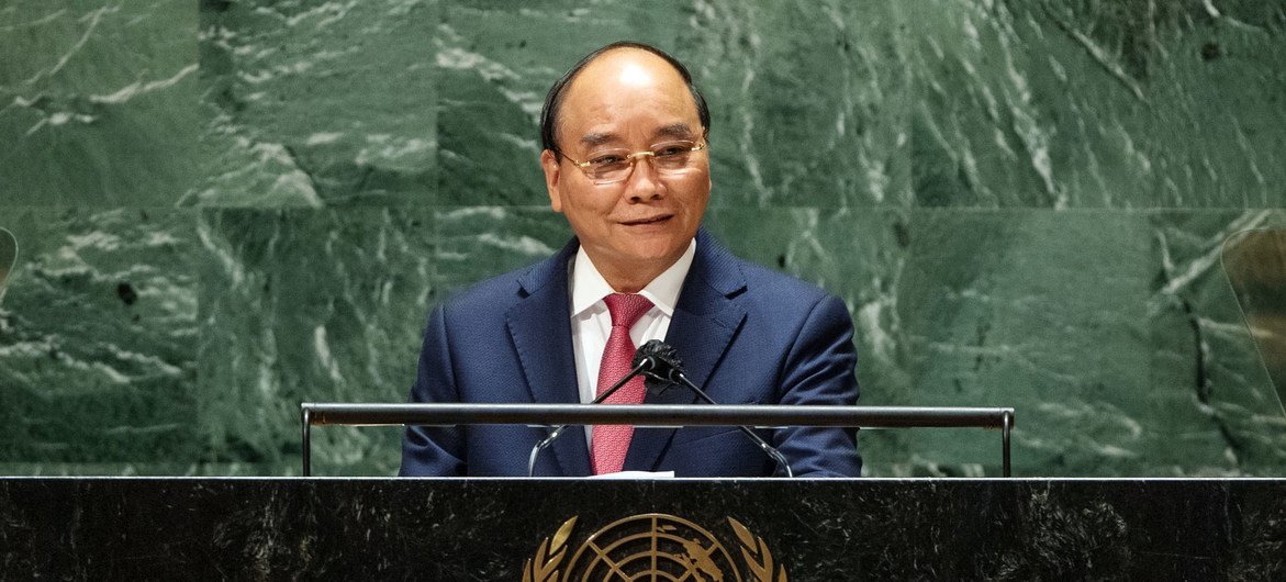 President Nguyen Xuan Phuc of Viet Nam addresses the general debate of the UN General Assembly’s 76th session. President Nguyen Xuan Phuc of Viet Nam addresses the general debate of the UN General Assembly’s 76th session.