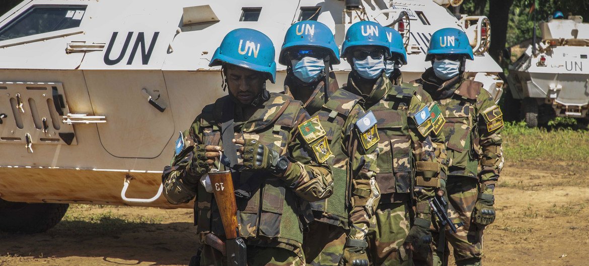 UN peacekeepers patrol Bakouma in the Central African Republic. UN peacekeepers patrol Bakouma in the Central African Republic.