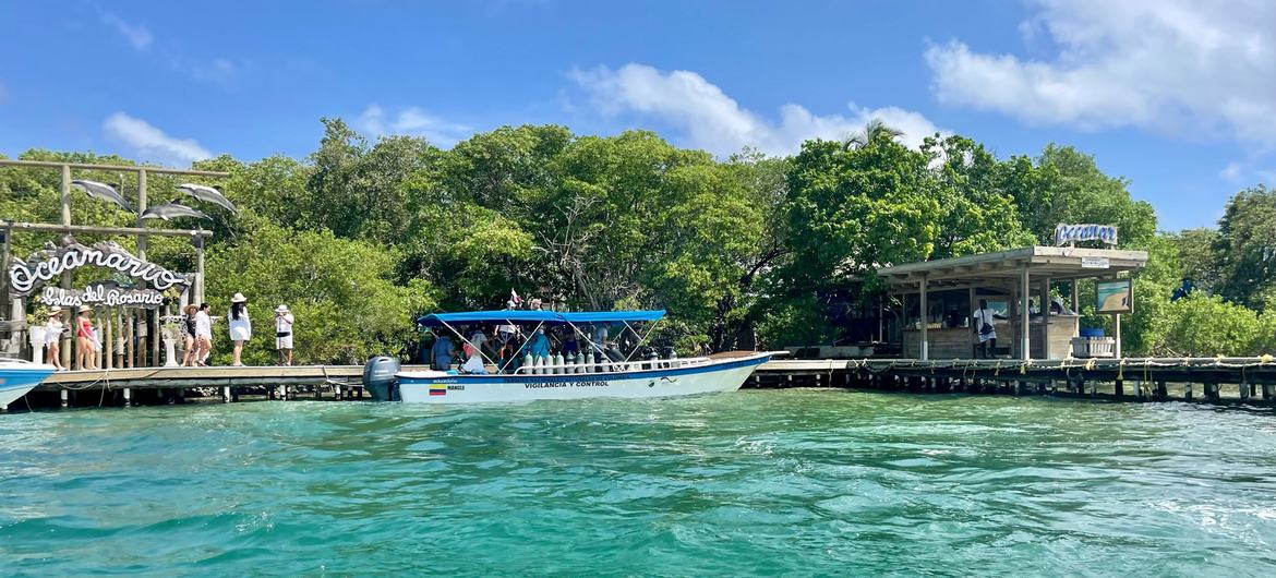 The entrance of Oceanario, in Corales del Rosario National Park. The entrance of Oceanario, in Corales del Rosario National Park.