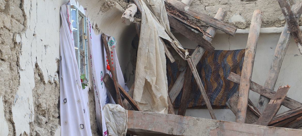 A home is destroyed in Paktika Province, Afghanistan, following a 5.9 magnitude earthquake. A home is destroyed in Paktika Province, Afghanistan, following a 5.9 magnitude earthquake.