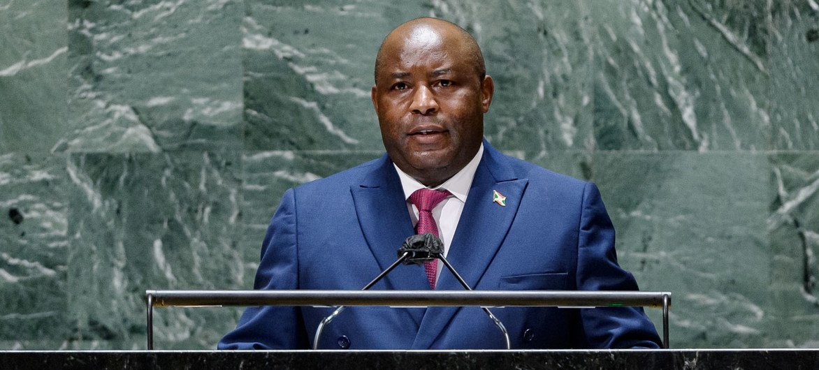 President Evariste Ndayishimiye of Burundi addresses the general debate of the UN General Assembly’s 76th session. President Evariste Ndayishimiye of Burundi addresses the general debate of the UN General Assembly’s 76th session.