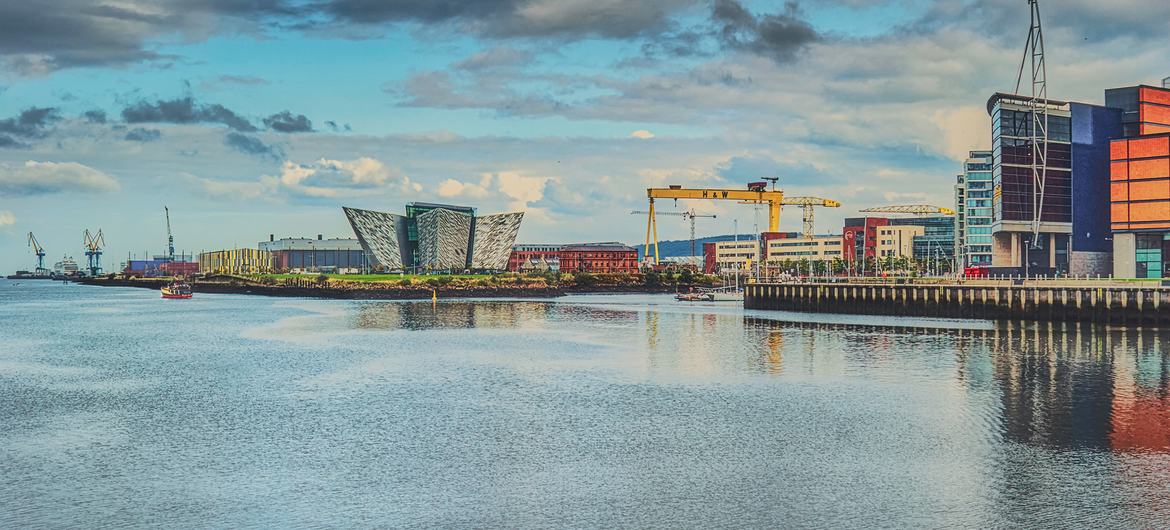 Belfast's Titanic Quarter in Northern Ireland. Belfast's Titanic Quarter in Northern Ireland.