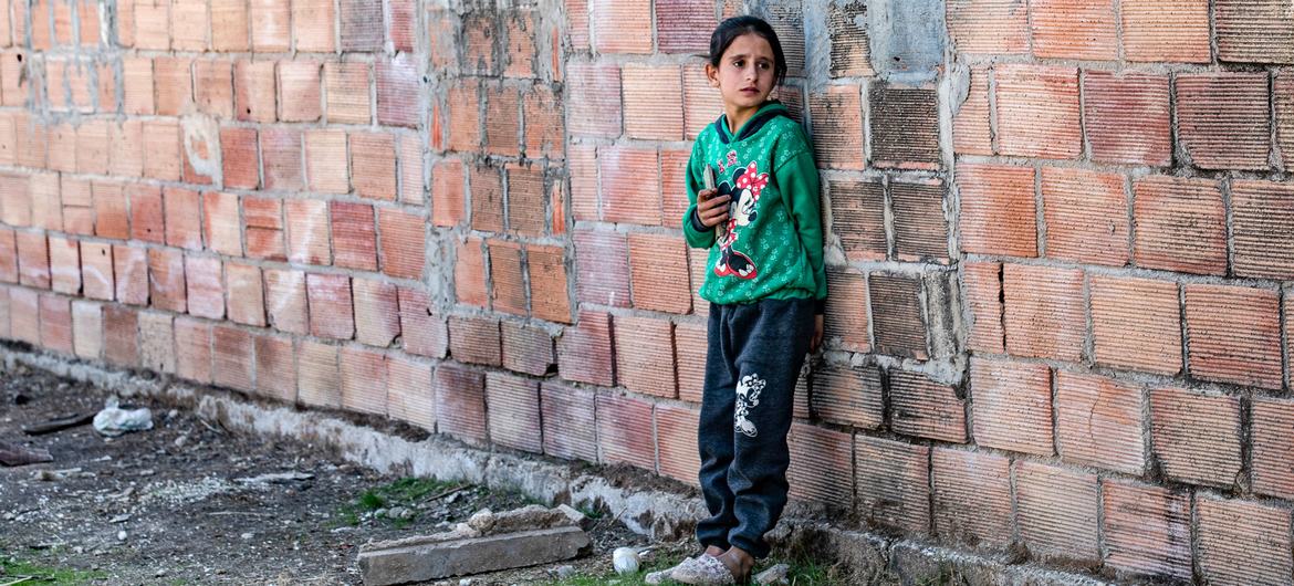 A young boy in the rural area of Al-Hasakeh who fled hostilities in Ras Al-Ain, northeast Syria. A young boy in the rural area of Al-Hasakeh who fled hostilities in Ras Al-Ain, northeast Syria.