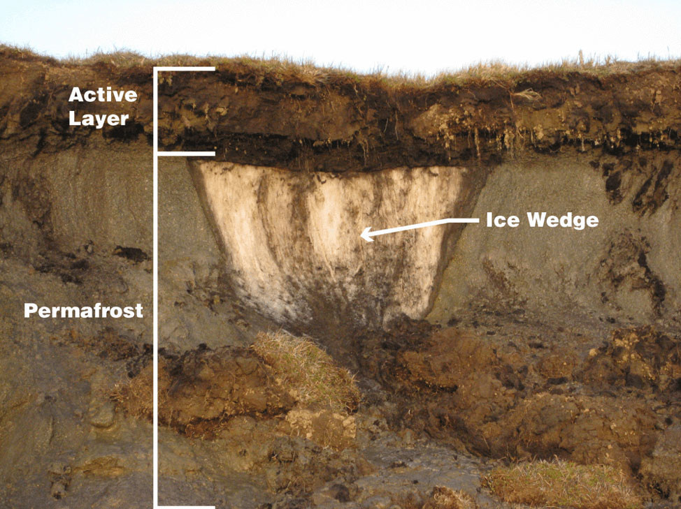 Layers of permafrost. Layers of permafrost.
